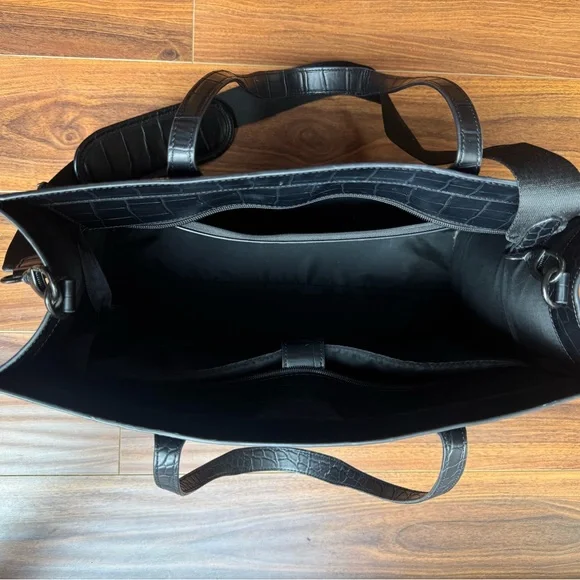 Beis - The Large Work Tote 
in Black Croc Purse - Picture 4 of 9
